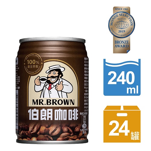 商品名稱：【金車伯朗】伯朗咖啡240ml-24罐/箱